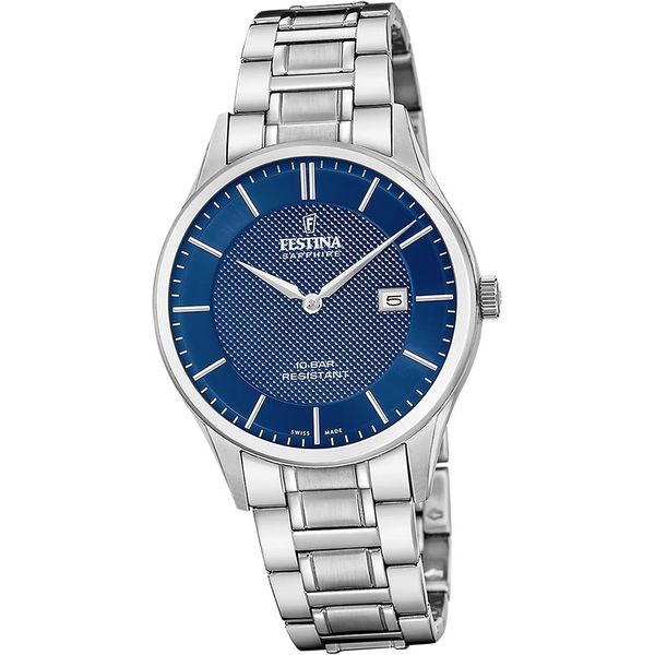 Festina Orologio Da Polso Swiss Made Da Uomo In Acciaio Inossidabile Argento D2UF20067/4-image