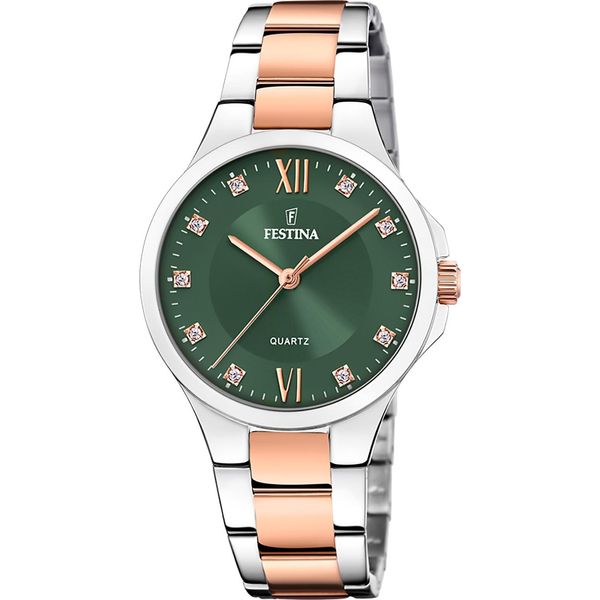 Festina Orologio Da Donna Mademoiselle Orologio Da Polso In Acciaio Inossidabile Argento Oro Rosa UF20612/4-image