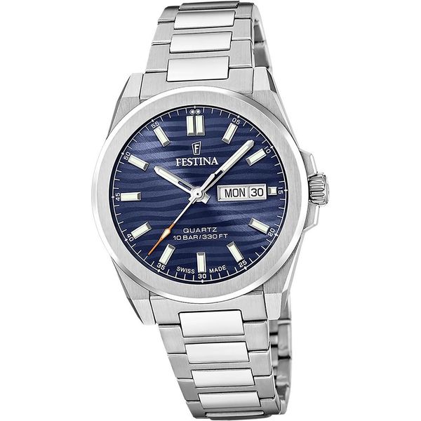 Festina Orologio Da Polso Swiss Made Da Uomo In Acciaio Inossidabile Argento D2UF20073/2-image