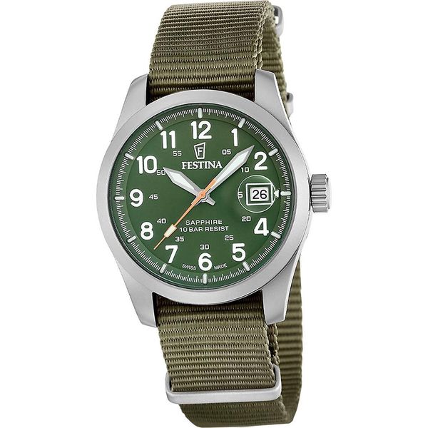 Festina Orologio Da Uomo Orologio Da Polso Swiss Tessuto Verde D2UF20082/2-image