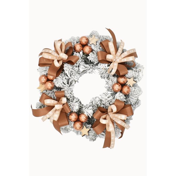 Pinus Company | Corona Dell'avvento - 25 Cm - Cappuccino - Fatta A Mano - Elegante Decorazione Natalizia-image