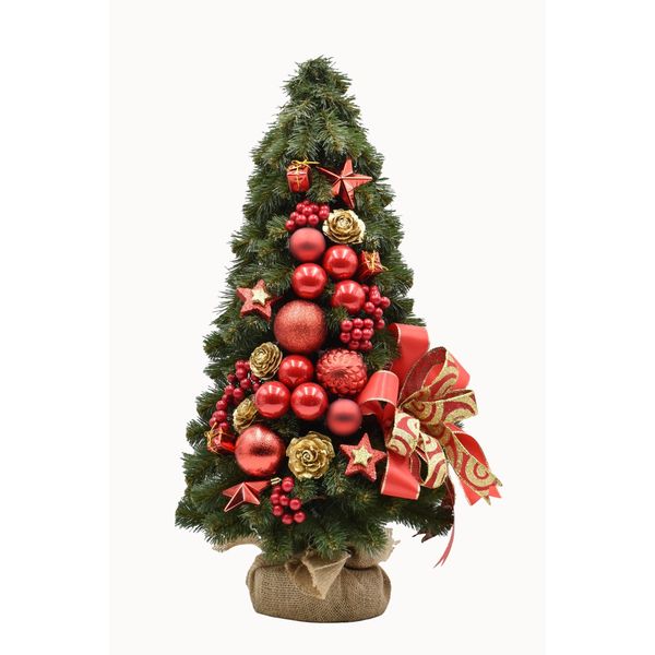 Pinus Company | Albero Di Natale - 60 Cm - Rosso - Fatto A Mano - Elegante Decorazione Natalizia-image