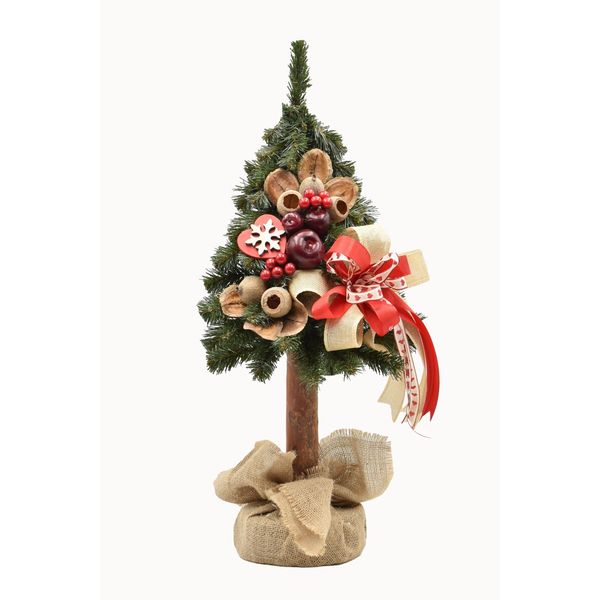 Pinus Company | Albero Di Natale 65 Cm - Etno - Fatto A Mano - Rustico E Festoso-image