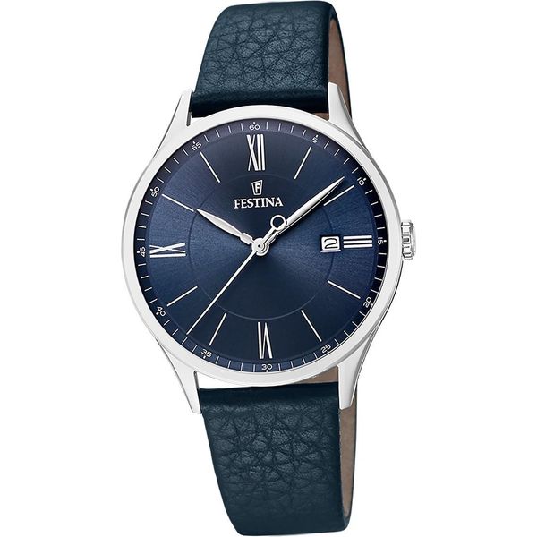 Festina Orologio Da Polso Classico Da Uomo In Pelle Blu D2UF20689/3-image