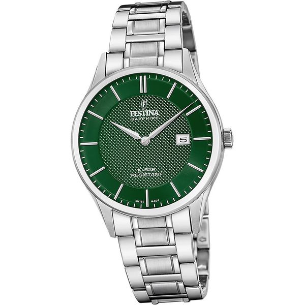 Festina Orologio Da Polso Swiss Made Da Uomo In Acciaio Inossidabile Argento D2UF20067/5-image