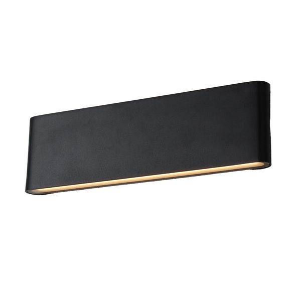 "Safata"" Nero 20 W Applique Led Per Interni Ed Esterni, Corpo Rettangolare In Alluminio, Illuminazione Diretta Verso L'alto E Verso Il Basso, 300"-image