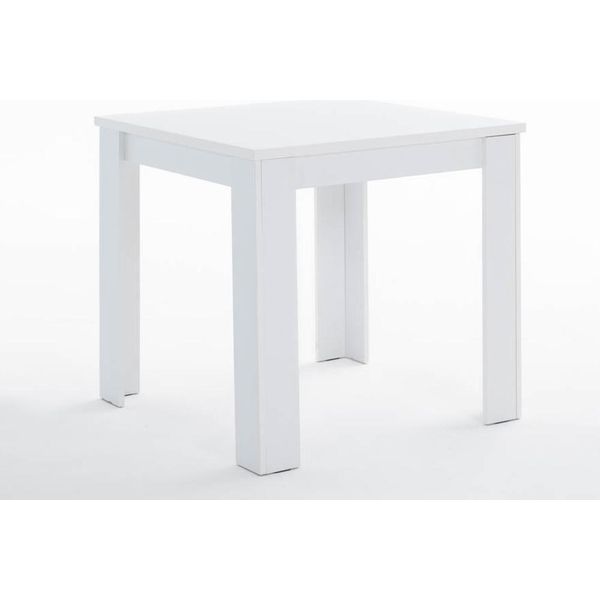 Tavolo Quadrato 80×80 Cm In Melamina Antigraffio E Antimacchia, Facile Da Pulire - Design Moderno, Robusto E Compatto Per Cucina, Sala Da Pranzo, Bar E Bistrot - Elvis - Bianco-image