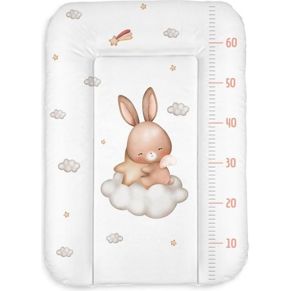Fasciatoio 50X70 Cm, Bianco Con Coniglietto - Lavabile E Impermeabile, Morbido Per I Neonati - Fasciatoio Per Fasciatoio - Fasciatoio Per Bambini, Pulizia Rapida-image