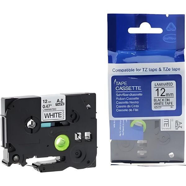 Rillstab 85513 Rillstab Schriftbandkassette, Schwarz/Weiß, 12 Mm X 8 M-image