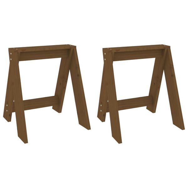Syfax™ Sgabelli 2 Pz Marrone Ambra 40X40X45 Cm Legno Massello Di Pino-image