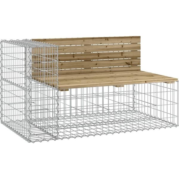 Syfax™ Panca Da Giardino Con Cesto Gabbione Legno Impregnato Di Pino-image