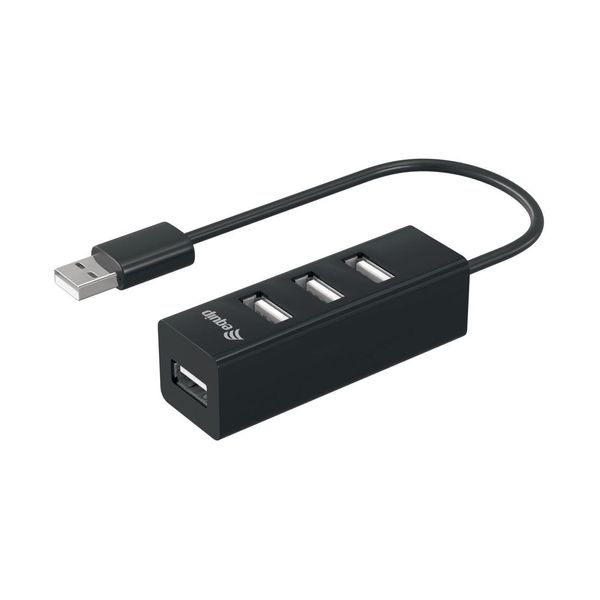 Equip 128955 Equip Usb-Hub 2.0, 4Ports 4Xusb 2.0,0.15M O.Netzteil Schwarz-image