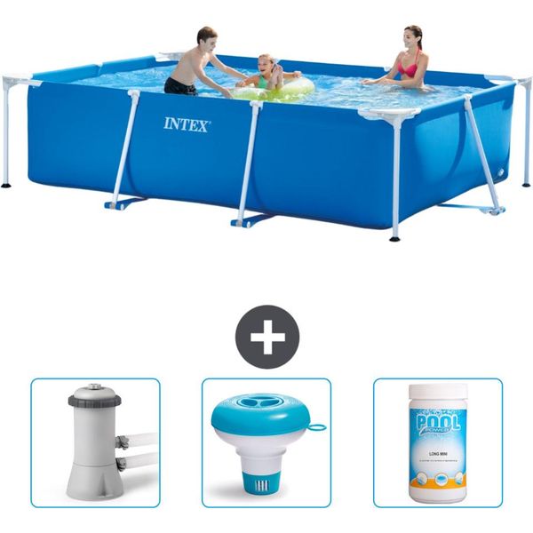 Piscina Intex Con Struttura Rettangolare - 300 X 200 X 75 Cm - Blu - In Dotazione Pompa Filtro Per Piscina - Galleggiante Per Il Cloro - Cloro-image