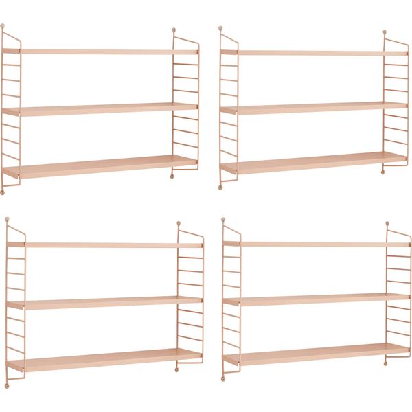 Scaffale A Muro Modulare 'SträNgnäS', Set Di 4 Pezzi In Acciaio 50 X 60 X 15 Cm Peachy Beige-image