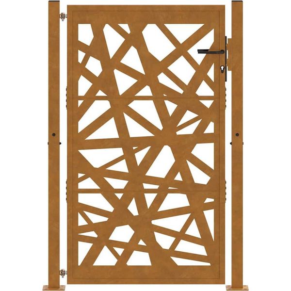 Vidaxl Cancello Da Giardino 100X150 Cm In Acciaio Corten Design Luminoso-image