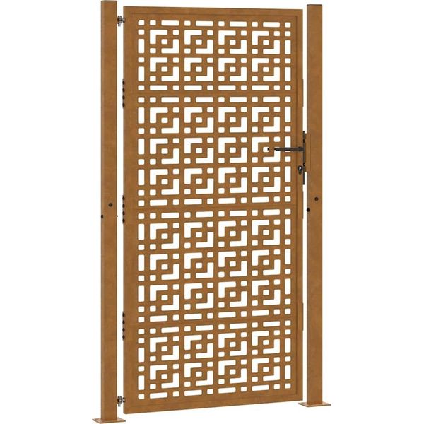 Vidaxl Cancello Da Giardino 100X175 Cm In Acciaio Resistente Agli Agenti Atmosferici, Design A Croce-image