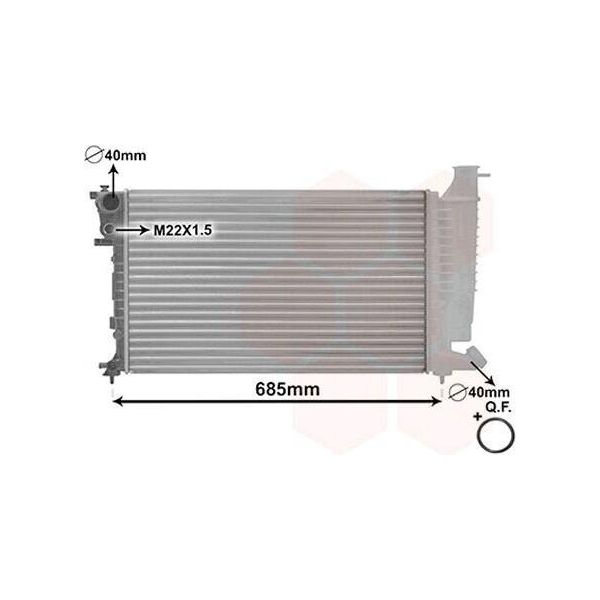 Radiatore, Raffreddamento Motore *** Ir Plus *** Di Van Wezel Baionetta Con Accessori (40002137) Scambiatore Di Calore Raffreddamento Motore Radiatore-image