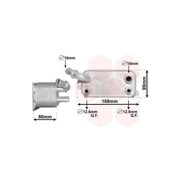 Van Wezel 59003170 - Radiatore Olio Oe 1446535 Per C-Max, Fiesta Vii, Focus Iii, Galaxy (WA6), Grand C-Max, Kuga Ii, Mondeo Iv, S-Max (WA6), Freelander 2 (L359), Range Rover Evoque (L538), V70 Iii (135), XC60 (156), S80 Ii (124), XC70 Ii (136)-image