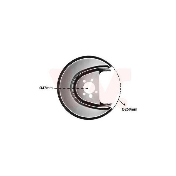 Van Wezel 5814374 - Oe 6R0615612 Piastra Di Ancoraggio, Asse Posteriore Destro Per A1 (8X), Ibiza (6J, 6P), Fabia Iii (Nj), Roomster (5J), Polo (6C, 6R)-image