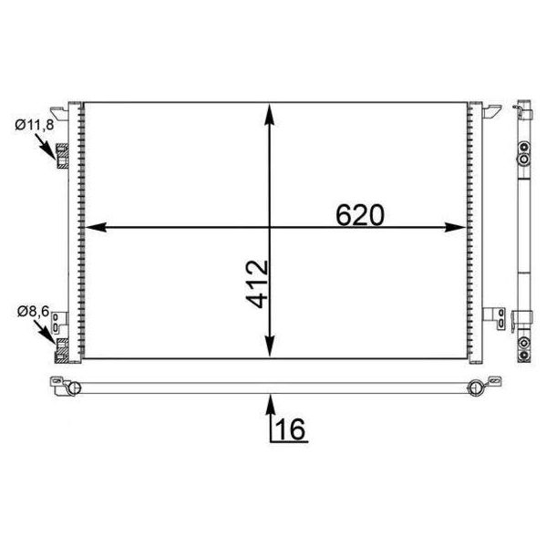 Mahle Ac 411 000S - Condensatore Aria Condizionata Oe 51779945 Per Croma, Signum (Z03), Vectra C (Z02)-image