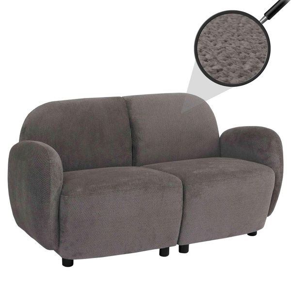 2Er-Sofa MCW-P33, 2-Sitzer Couch Loungesofa, Stoff/Textil Chenille (330 G/M²) ÖKo-Tex ~ Hellgrau-image