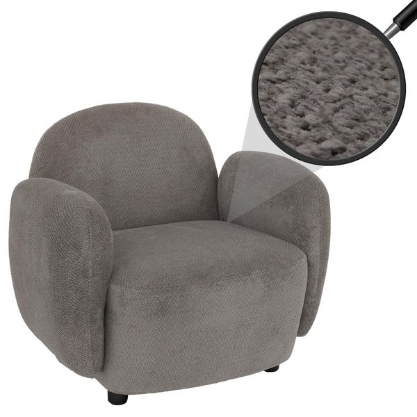 Sessel MCW-P33, Lounge-/Relax-/Cocktailsessel Polstersessel, Stoff/Textil Chenille (330 G/M²) ÖKo-Tex ~ Hellgrau-image