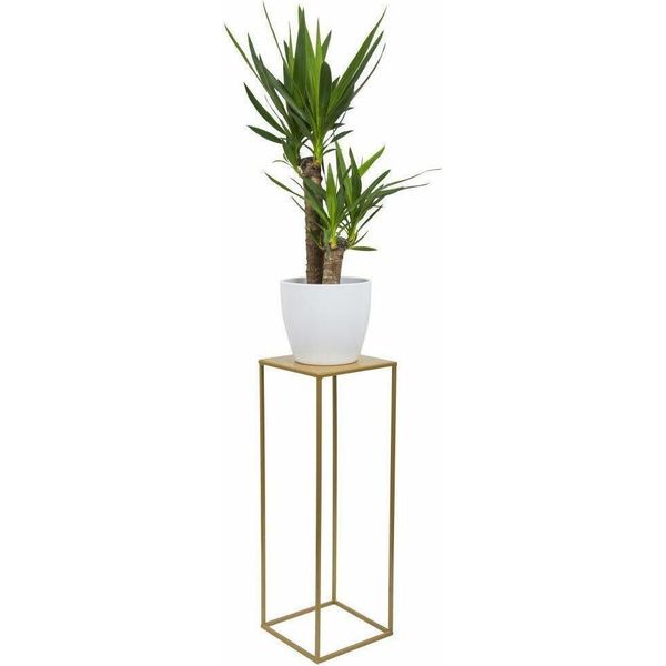 Howhomely Sgabello Per Piante In Metallo 70 Cm - Sgabello Per Fiori In Metallo Oro - Supporto Per Fiori-image