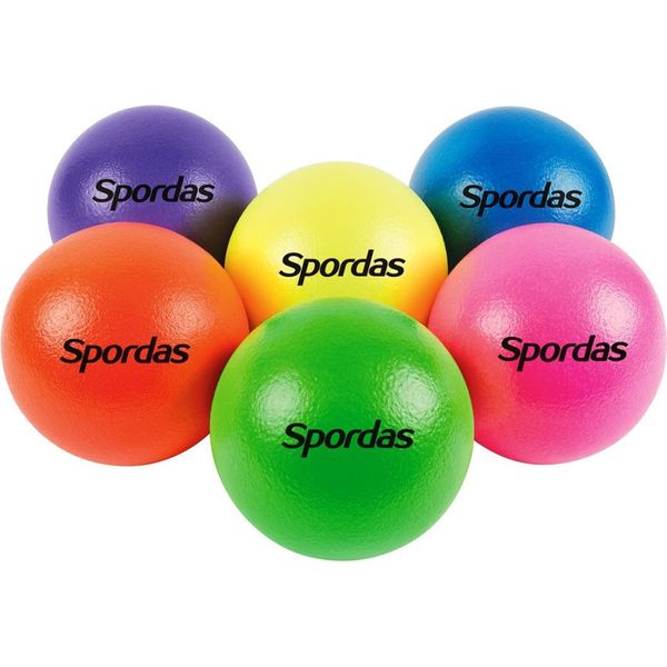 Set Di Palline In Schiuma Spordas Neon - 6 Pezzi Da 16 Cm Per Interni Ed Esterni-image