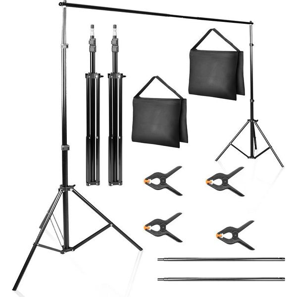 Tolletour 2X2M Sistema Di Sfondo Per Studio Fotografico Set Di Treppiedi Schermo Verde 3 Colori-image