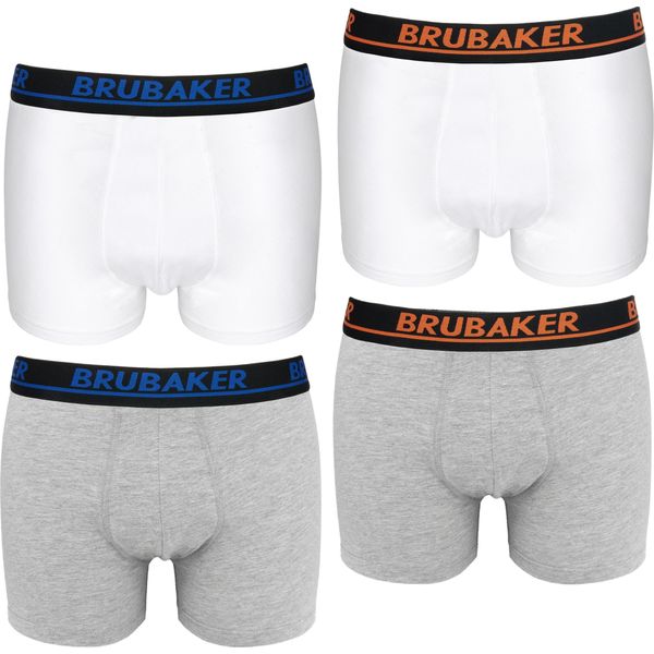 Brubaker Boxer Retrò Da Uomo - Confezione Da 4 Boxer Retrò - Pantaloni Boxer Hipster Con Elastico In Vita Confortevoli E Traspiranti Senza Apertura - Intimo Da Uomo In Cotone E Spandex®-image