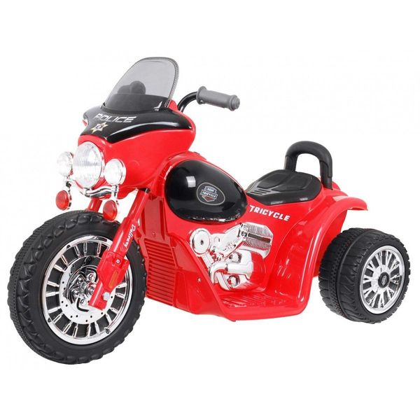 Moto Chopper A Batteria Per Bambini, Rosso + 3 Ruote + Suoni + Luci Led-image