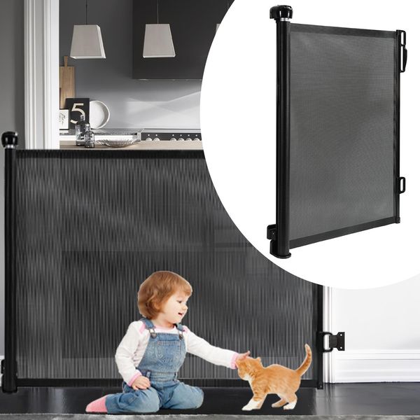 Cancelletto Di Sicurezza Per Scale Cancelletto Di Sicurezza Per Porte Estensibile Cancelletto Di Barriera Roll, Estensibile Da 0 A 180 Cm Per Bambini E Animali Domestici, Nero-image