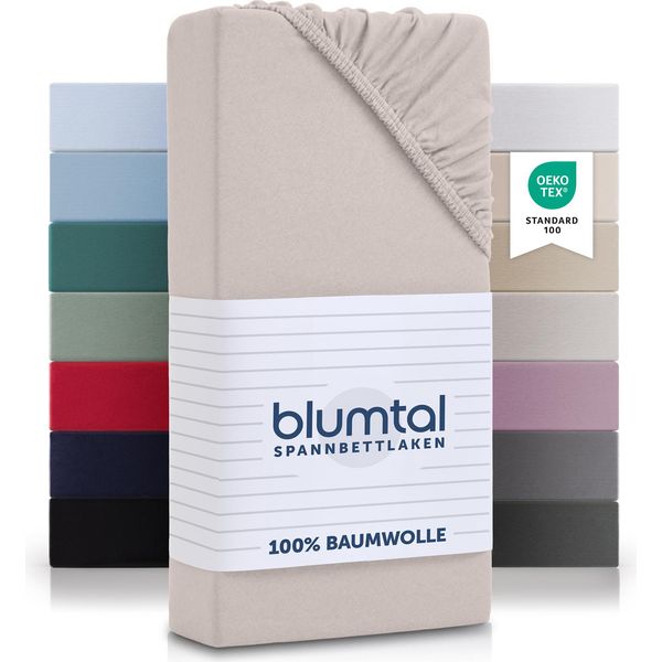 Blumtal Basics, Lenzuolo Matrimoniale 140X200Cm In Jersey - 100% Cotone - Avorio-image