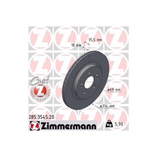 Zimmermann 285.3545.20 - Disco Freno Per Santa Fe Iv (Tm)-image