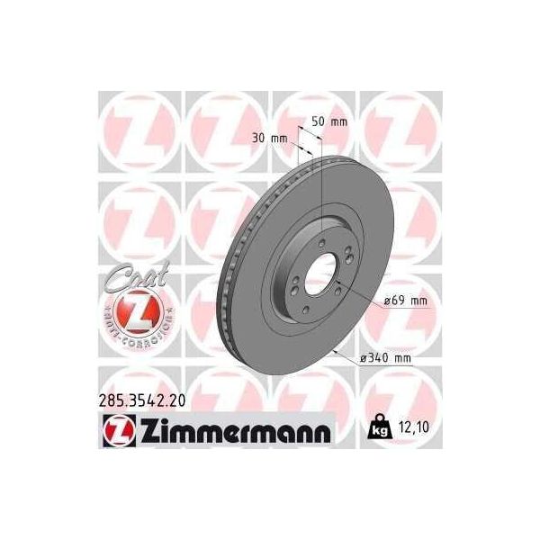 Zimmermann 285.3542.20 - Disco Freno Per Santa Fe Iv (Tm), Sorento Iii (Um)-image