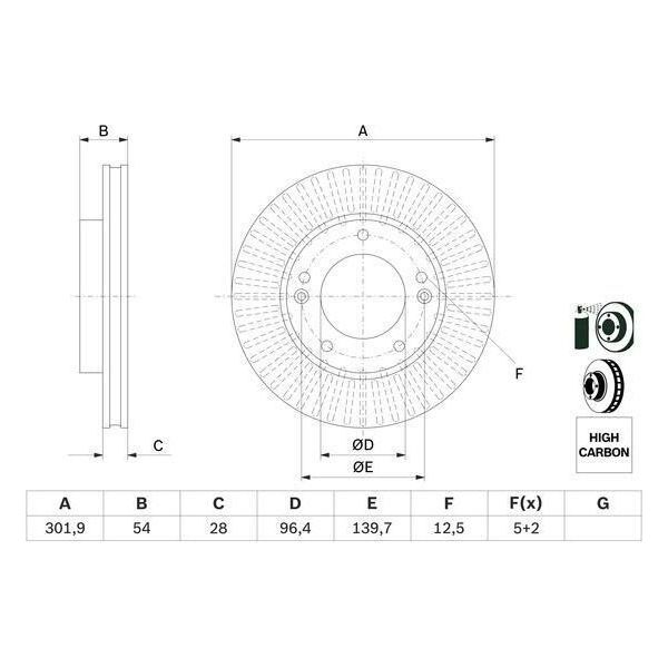 Bosch 0 986 479 F20 - Oe 517123E300 Disco Freno Per Sorento I (Jc)-image