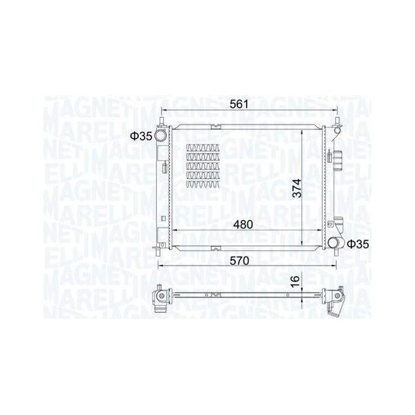 Magneti Marelli 350213204500 Radiatore Acqua Raffreddatore Motore Per Hyundai Ix20 (Jc) Per Kia Venga (Yn)-image