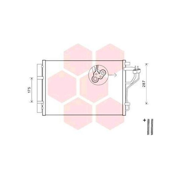 Van Wezel 82005308 - Oe 97606 3X000 Condensatore Aria Condizionata Con Essiccatore Per Elantra (Md, Ud), I30 (Gd), Ceed (Jd), Pro Ceed (Jd)-image