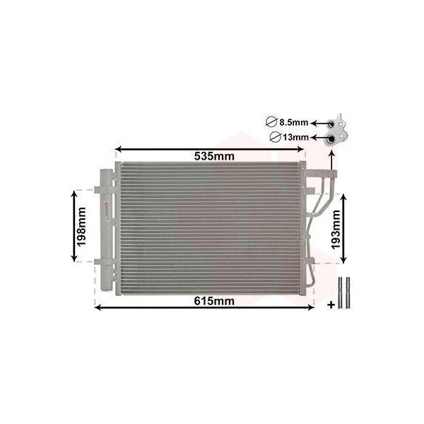Van Wezel 83005206 - Oe 97606 1P000 Condensatore Aria Condizionata Con Essiccatore Per Ix20 (Jc), Venga (Yn)-image