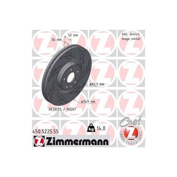 Zimmermann 450.5225.55 - Disco Freno Per E-Pace (X540), Discovery Sport (L550), Range Rover Evoque (L538)-image
