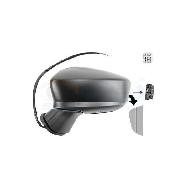Van Wezel 2744817 Specchietto Esterno Specchietto Laterale Sinistro Per Mazda 3 Hatchback (Bm, Bn) Asferico Riscaldato Primerizzato-image