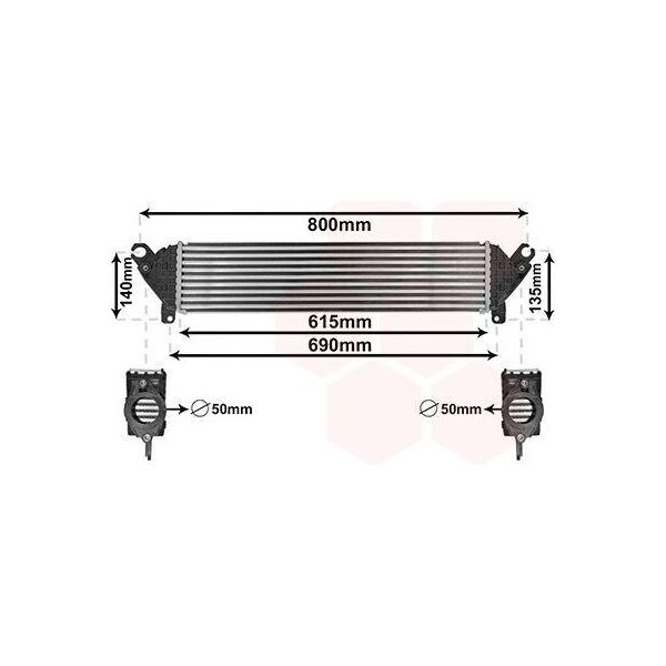 Van Wezel 27004277 - Intercooler Oe SH0113565A Per 3 (Bm, Bn), 6 (G), CX-5 (Gh, Ke), CX-5 (Kf)-image