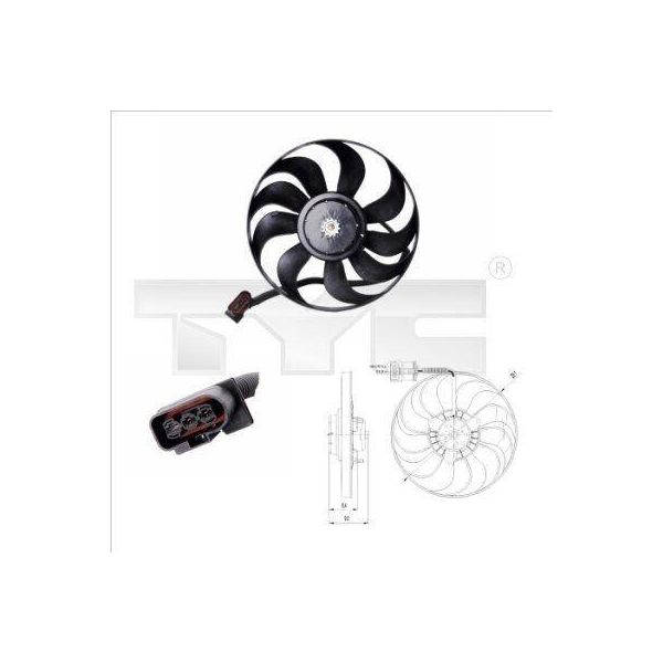 Tyc 837-0022 - Ventola Radiatore Per Leon (1M1), Toledo Ii (1M2), Octavia I (1U), Bora (1J), Golf Iv (1J)-image