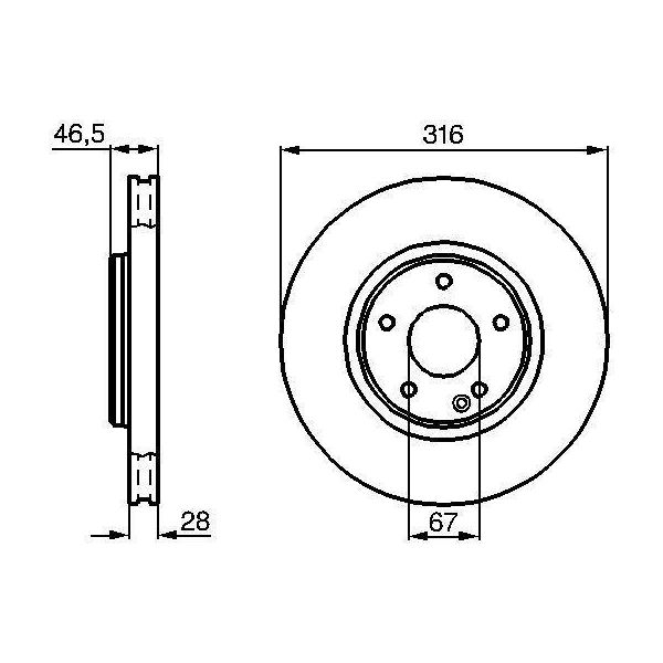 Bosch 0 986 478 625 - Oe A 210 421 14 12 Disco Freno Per Classe C (W202), Clk (A208), Classe E (W210), Classe E (VF210), Classe E (S210)-image