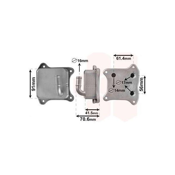 Van Wezel 58013702 - Radiatore Olio Oe 03F117021A Per A1 (8X), A3 (8P), Altea (5P), Ibiza (6J, 6P), Leon (1P1), Toledo Iv (KG3), Fabia Ii (54), Octavia Ii (1Z), Rapid (Nh), Roomster (5J), Yeti (5L), Maggiolino (5C), Caddy Iii (2C, 2K), Golf Plus (5M), Golf Vi, Jetta Iv, Polo (6C, 6R), Touran (1T)-image