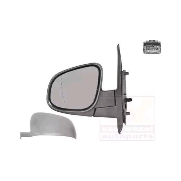 Van Wezel 4412827 Specchietto Esterno Specchietto Laterale Sinistro Adatto Per MERCEDES-BENZ Citan Furgone (415) Asferico Riscaldato Primerizzato-image