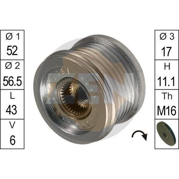 Era ZN5500 - Puleggia Alternatore Oe GD216 0092 Per Primera (P12), X-Trail (T30), X-Trail (T31)-image