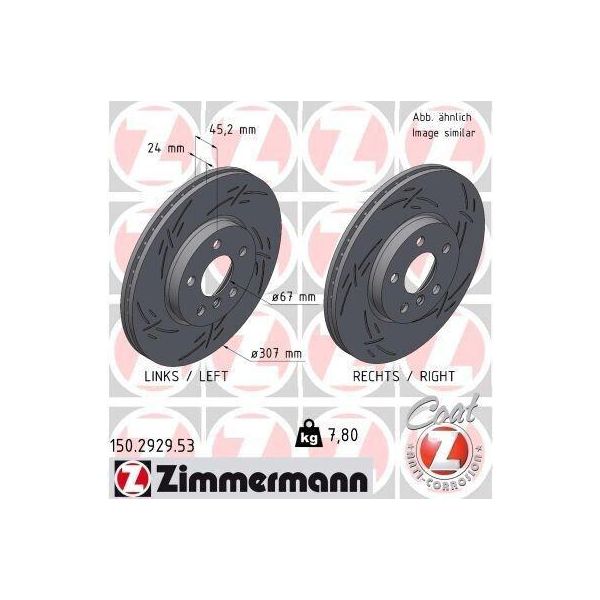 Zimmermann 150.2929.53 - Disco Freno Per Serie 1 (F40), Serie 2 (F45), Serie 2 (F44), Serie 2 (F46), X1 (F48), X2 (F39), F54, F60-image