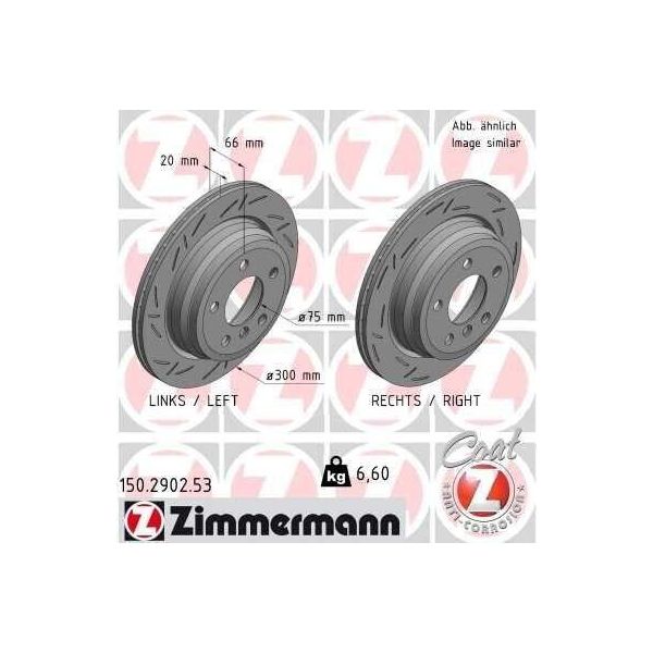 Zimmermann 150.2902.53 - Disco Freno Per Serie 3 (F30), Serie 3 Gt (F34), Serie 3 (F31), Serie 4 (F33), Serie 4 (F32, F82), Serie 4 (F36)-image