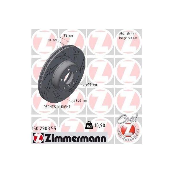 Zimmermann 150.2903.55 - Disco Freno Per Serie 1 (F20), Serie 1 (F21), Serie 2 (F23), Serie 2 (F22, F87), Serie 4 (F36), Serie 3 (F30), Serie 3 Gt (F34), Serie 3 (F31), Serie 4 (F33), Serie 4 (F32, F82)-image
